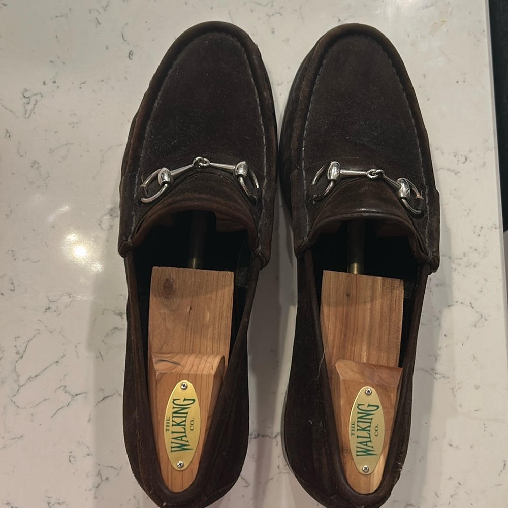 Brown Gucci men shoes